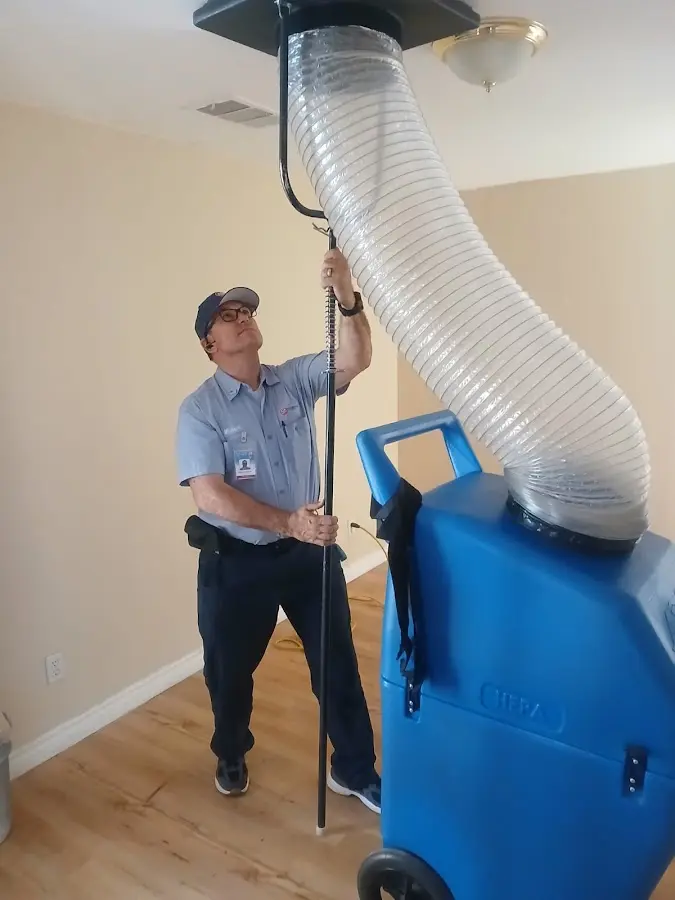 Mini Split Installation technician using HEPA equipment in Mendota Heights